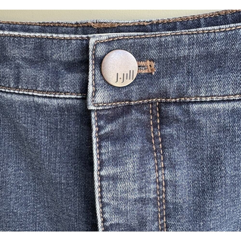 J JILL Denim Smooth Fit Skirt Size 16 | Dark Wash Cotton Classic Casual Preppy - Picture 4 of 9